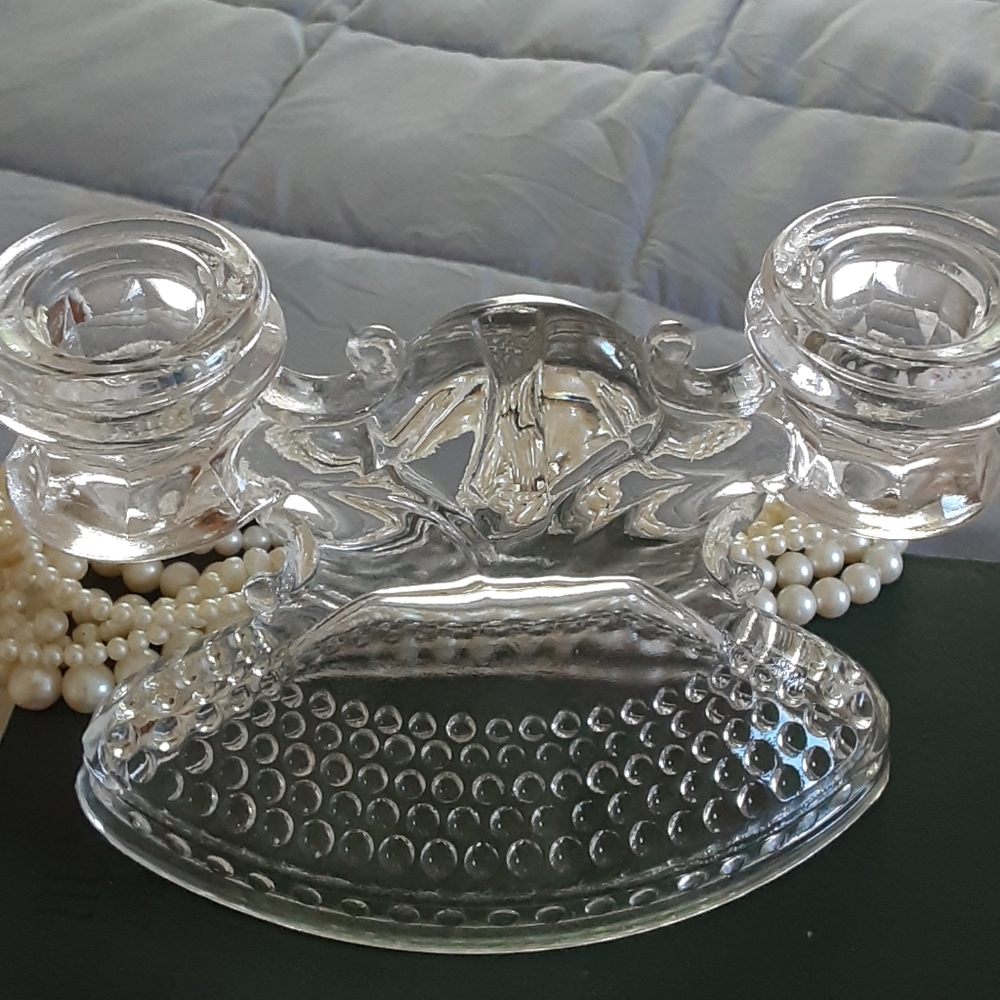 Vintage heavyweight candleholder/ hobnail - Picture 2 of 7